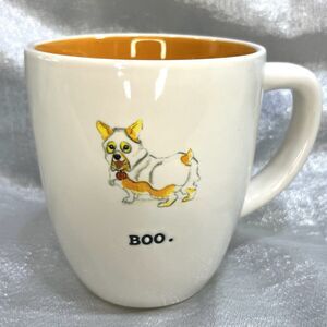 RAE DUNN "BOO" Corgi Dog Ghost Corgi Mug HALLOWEEN